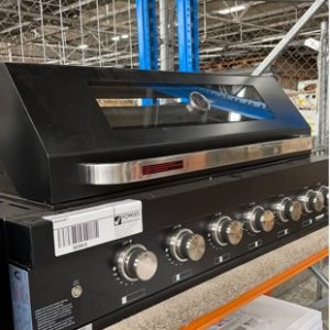 EX DISPLAY HN1200RBQBL BLACK EURO 1200MM BUILT IN BBQ WITH 6 BURNERS & BLUE ROUND LED KNOBS WITH 3 MONTH WARRANTY