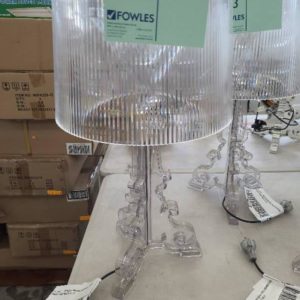 EX HIRE - REPLICA KARTELL BOURGIE CLEAR TABLE LAMP SOLD AS IS