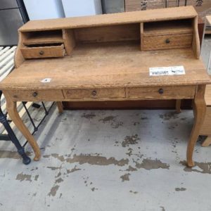 EX HIRE - LARGE TIMBER DESK SOLD AS IS