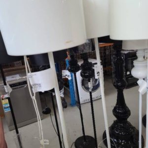 EX HIRE - WHITE FLOOR LAMP SOLD AS IS