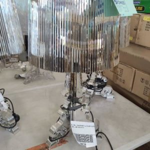 EX HIRE - REPLICA KARTELL BOURGIE SILVER TABLE LAMP SOLD AS IS