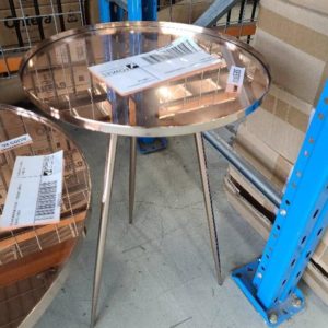 EX SHOWROOM STOCK - ROUND COPPER LOW TABLE