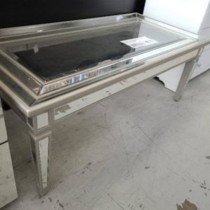 EX SHOWROOM STOCK - GRACE TIMBER & MIRROR COFFEE TABLE SOLD AS IS