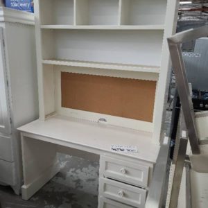 SAMPLE STOCK- TIMBER DESK WITH HUTCH *SOME MARKS SOLD AS IS*
