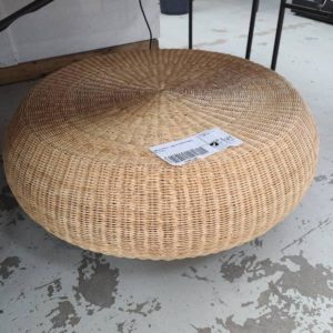 SAMPLE STOCK- CANE ROUND OTTOMAN SOLD AS IS