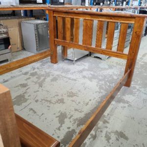 EX DISPLAY - TIMBER KING BED FRAME SOLD AS IS NO SLATS OR CENTRE SUPPORT RAIL SOLD AS IS