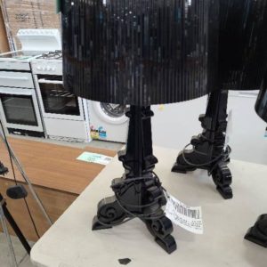 EX HIRE - GENUINE KARTELL BOURGIE BLACK TABLE LAMP RRP$640 MADE IN ITALY PLEASE NOTE EUROPEAN POWER POINT SOLD AS IS