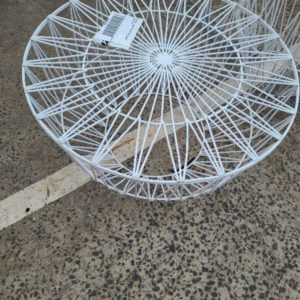 EX HIRE - WIRE COFFEE TABLE WHITE SOLD AS IS