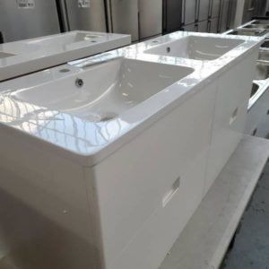 1200MM WALL HUNG VANITY WHITE WITH POLYMARBLE TOP