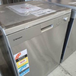 WESTINGHOUSE WSF6602XA 600MM S/STEEL DISHWASHER 13 WASH SETTINGS 5 WASH PROGRAMS ADJUSTABLE UPPER BASKET WITH 12 MONTH WARRANTY **DENTED CORNER FRONT LEFTSOLD AS IS**