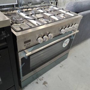 EX DISPLAY 900MM EFS900GX FREESTANDING OVEN ALL GAS 8 MULTI FUNCTIONS WITH FLAME FAILURE ON COOKTOP WITH 3 MONTH WARRANTY *SOME DENTS*