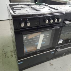 EX DISPLAY BELLING BFS60SCDF 600MM BLACK FREESTANDING OVEN DUEL FUEL WITH GAS COOKTOP 4 BURNERS WITH ELECTRIC OVEN WITH 3 MONTH WARRANTY RRP$1699