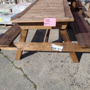 PRE OILED PINE TIMBER OUTDOOR TABLE WITH CONNECTED SEATS