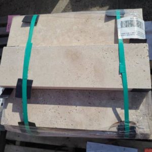 PALLET OF CLASSIC TRAVERTINE TUMBLE & UNFILLED PAVER 610MM X 180 X 30MM 42 PIECES AUG 12-1
