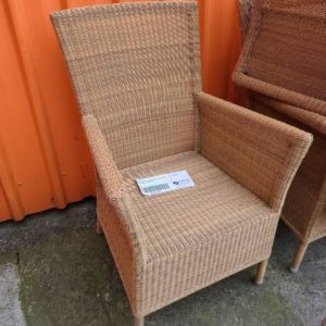 EX HIRE STOCK - OUTDOOR RATTAN CHAIR NO CUSHION SOLD AS IS