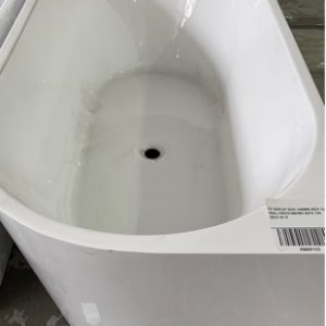 EX DISPLAY RIVA 1500MM BACK TO THE WALL FREESTANDING BATH TUB SOLD AS IS **PREVIOULSY HAS BEEN INSTALLED GLUE RESIDUE AT BACK EDGE SOME MARKS SOLD AS IS**