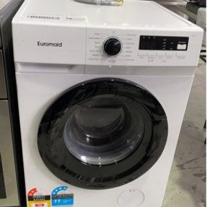 EX DISPLAY EUROMAID E750FLW 7.5KG FRONT LOAD WASHING MACHINE WITH 3 MONTH WARRANTY **LIGHT SCRATCHES ON TOP**