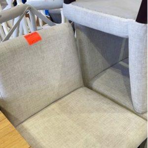 EX HIRE LINEN UPHOLSTERED DINING CHAIR SOLD AS IS