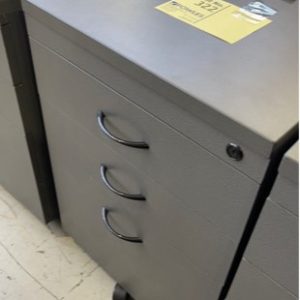 EX HIRE OFFICE DESK ROLLER CABINET GREY NO KEY SOLD AS IS