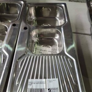 STAINLESS STEEL KITCHEN SINK SSFF118SQ LEFT HAND BOWL MINOR IMPERFECTIONS RRP$275 **SOLD AS IS NO WASTES**