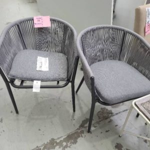 EX HIRE GREY OUTDOOR CHAIR INCORRECT CUSHIONS SUPPLIED SOLD AS IS