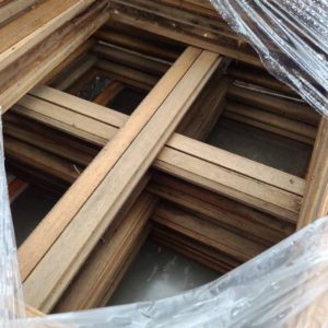 PALLET OF TIMBER WINDOW SASHES- (SOME GLAZED)
