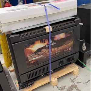 SCANDIA WARMBRITE 300i DESIGNED TO FIT INTO EXISTING MASONARY FIREPLACES WITH 3 SPEED FAN HEATS UP TO 280M2 RRP$1699 SOLD AS IS SCRATCH & DENT STOCK SOLD AS IS SCWB300I-3-17-0054