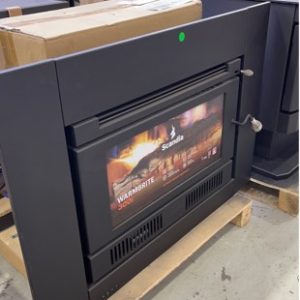 SCANDIA WARMBRITE 300i DESIGNED TO FIT INTO EXISTING MASONARY FIREPLACES WITH 3 SPEED FAN HEATS UP TO 280M2 RRP$1699 SOLD AS IS SCRATCH & DENT STOCK SOLD AS IS SCWB300I-3-18-0066