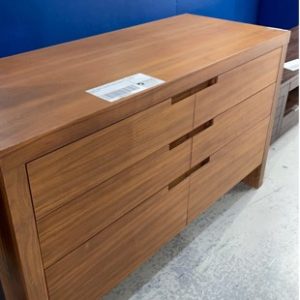EX HIRE TIMBER 6 DRAWER CABINET/CONSOLE SOLD AS IS