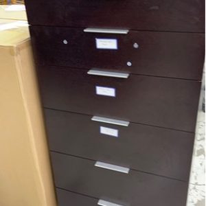 EX HIRE TIMBER TALL NARROW CHEST OF DRAWERS SOLD AS IS