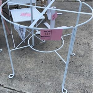 EX HIRE - WHITE METAL TABLE BASE SOLD AS IS