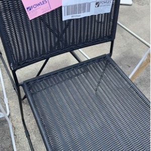 EX HIRE - BLACK OUTDOOR CHAIR SOLD AS IS