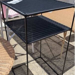 EX HIRE - BLACK RATTAN BAR TABLE SOLD AS IS