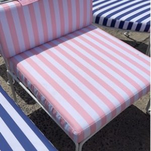 EX HIRE - PINK & WHITE STRIPED CHAIR SOLD AS IS