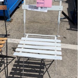 EX HIRE - WHITE TIMBER FOLDING CHAIRS SOLD AS IS
