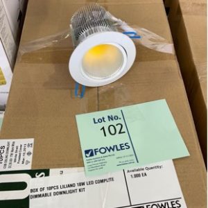 BOX OF 10PCS LILIANO 18W LED COMPLETE DIMMABLE DOWNLIGHT KIT