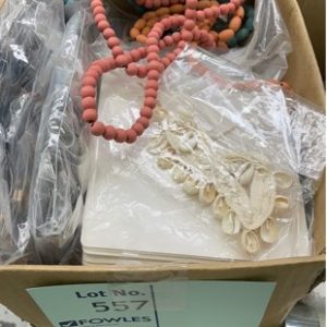 BOX OF ASSORTED COSTUME JEWELLERY SOLD AS IS