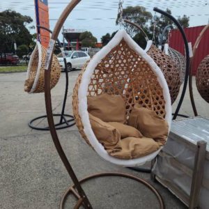 NEW SMALL HANGING EGG CHAIR WITH CUSHIONS