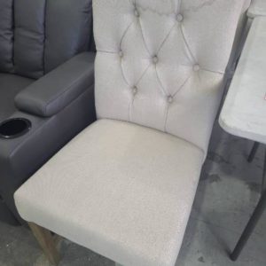 SAMPLE STOCK- BEIGE DINING CHAIR *SOME MARKS SOLD AS IS*