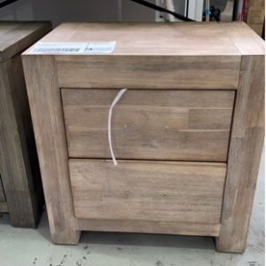EX DISPLAY - SIENNA 2 DRAWER BEDSIDE TABLE SOLD AS IS