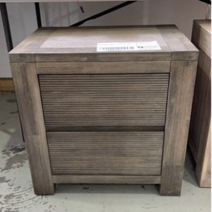 EX DISPLAY - TIMBER 2 DRAWER BEDSIDE TABLE SOLD AS IS