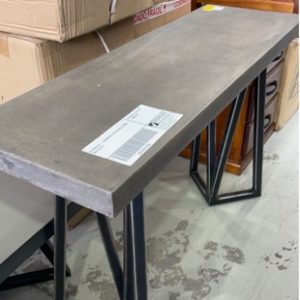 EX DISPLAY - CONCRETE STYLE HALL TABLE SOLD AS IS