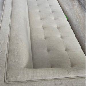 EX HIRE - LINEN 2.5 SEATER COUCH SOLD AS IS