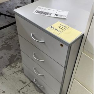 SECOND HAND - GREY LAMINATE OFFICE DRAWERS SOLD AS IS