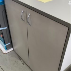 SECOND HAND - GREY LAMINATE OFFICE CABINET SOLD AS IS