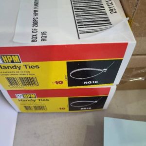 BOX OF 200PC HPM HANDY CABLE TIES 140MM RQ16