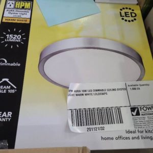 HPM AURA 18W LED DIMMABLE CEILING OYSTER LIGHT WARM WHITE LOLO23KPS