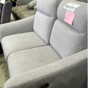 BRAND NEW ANGIE 2 SEATER COUCH IN FABRIC CLOUD WITH ELECTRIC RECLINERS SOLD AS IS