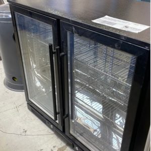 USED EURO EA900WFBL 900MM BLACK FRAME DOUBLE DOOR BAR FRIDGE WITH 3 MONTH WARRANTYSECOND HAND