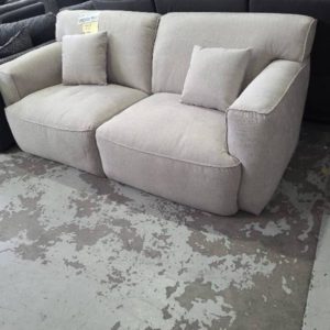 BRAND NEW ABERCROMBIE 2 SEATER COUCH PARIS FABRIC OYSTER FEATHER SEATS SOLD AS IS